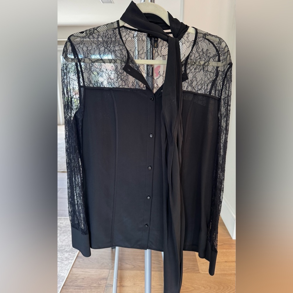 Escada Black Lace Detail Top